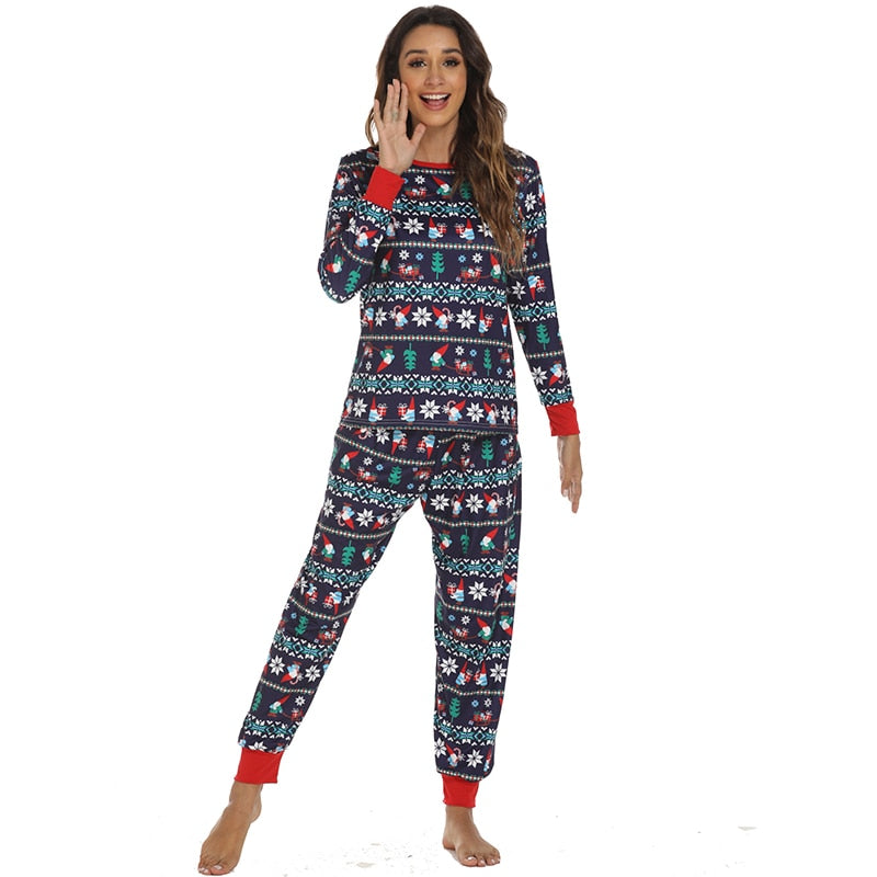 Autumn And Winter Women&#39;s Long Sleeve Pajamas Set Cute Love Print Top And Pants Pjs Lounge Sets Home Wear Set