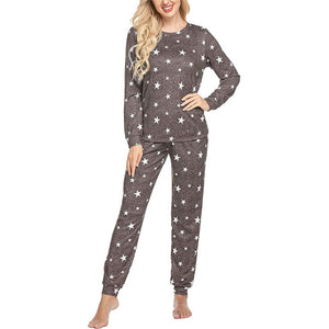 Autumn And Winter Women&#39;s Long Sleeve Pajamas Set Cute Love Print Top And Pants Pjs Lounge Sets Home Wear Set