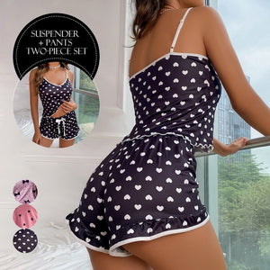 Ladies Sexy 2 Piece Pajama Set Deep V Neck Pyjamas Shorts Set Lace Pijama Suit Sleepwear For Women Sexy Nighties