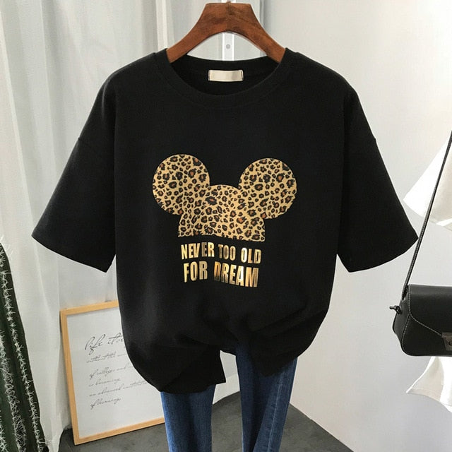 S-3XL Plus Size 22 Colors Summer T Shirt Women Fashion Print Cartoon Mouse Harajuku Female T-Shirts 2020 New Casual TShirt Tops