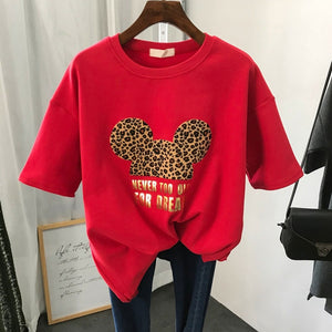 S-3XL Plus Size 22 Colors Summer T Shirt Women Fashion Print Cartoon Mouse Harajuku Female T-Shirts 2020 New Casual TShirt Tops