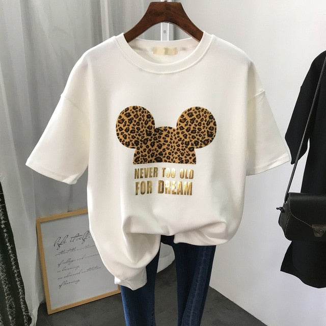 S-3XL Plus Size 22 Colors Summer T Shirt Women Fashion Print Cartoon Mouse Harajuku Female T-Shirts 2020 New Casual TShirt Tops