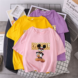 S-3XL Plus Size 22 Colors Summer T Shirt Women Fashion Print Cartoon Mouse Harajuku Female T-Shirts 2020 New Casual TShirt Tops