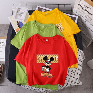 S-3XL Plus Size 22 Colors Summer T Shirt Women Fashion Print Cartoon Mouse Harajuku Female T-Shirts 2020 New Casual TShirt Tops