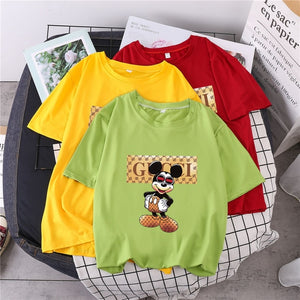 S-3XL Plus Size 22 Colors Summer T Shirt Women Fashion Print Cartoon Mouse Harajuku Female T-Shirts 2020 New Casual TShirt Tops