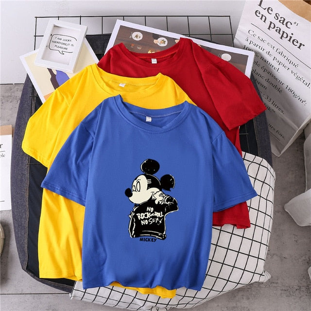 S-3XL Plus Size 22 Colors Summer T Shirt Women Fashion Print Cartoon Mouse Harajuku Female T-Shirts 2020 New Casual TShirt Tops