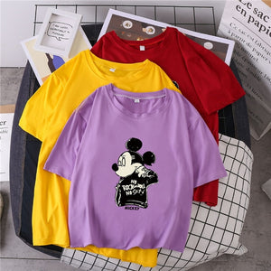 S-3XL Plus Size 22 Colors Summer T Shirt Women Fashion Print Cartoon Mouse Harajuku Female T-Shirts 2020 New Casual TShirt Tops