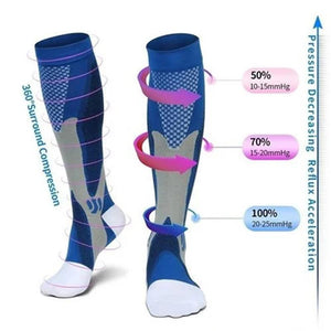 44 Styles Men Women Compression Socks Fit For Sports Black compression socks Anti Fatigue Pain Relief Knee High Stockings 1 Pair