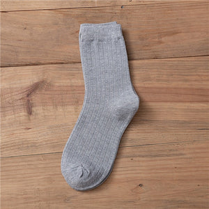 Japanese Loose Socks High School Girls Harajuku Socks Solid Colors Needles Knitting Striped Cotton Socks Women yellow blue black