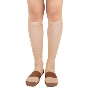 1 Pair Unisex Copper Compression Socks Women Men Anti Fatigue Pain Relief Knee High Stockings 15-20 mmHg Graduated For ONDREJ