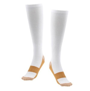 1 Pair Unisex Copper Compression Socks Women Men Anti Fatigue Pain Relief Knee High Stockings 15-20 mmHg Graduated For ONDREJ