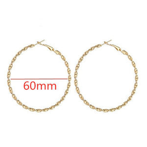 40mm 60mm 70mm 80mm Exaggerate Big Smooth Circle Hoop Earrings Brincos Simple Party Round Loop Earrings for Women Jewelry