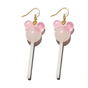 Earring For Women Resin Lollipop Drop Earrings Children Jewelry Custom Made Handmade Cute Girls Cotton Candy Gift