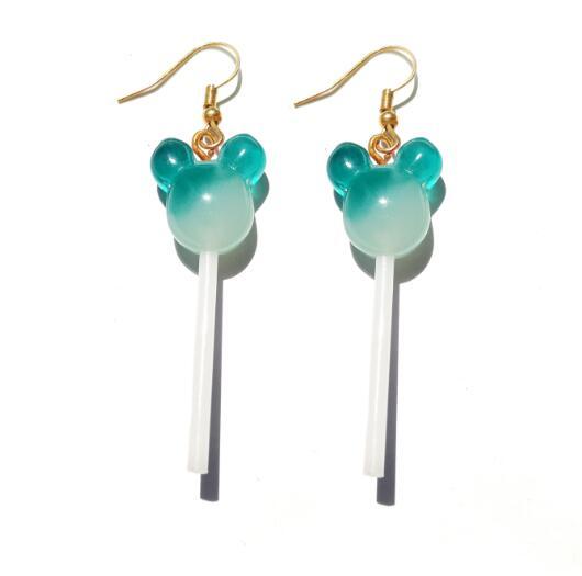 Earring For Women Resin Lollipop Drop Earrings Children Jewelry Custom Made Handmade Cute Girls Cotton Candy Gift