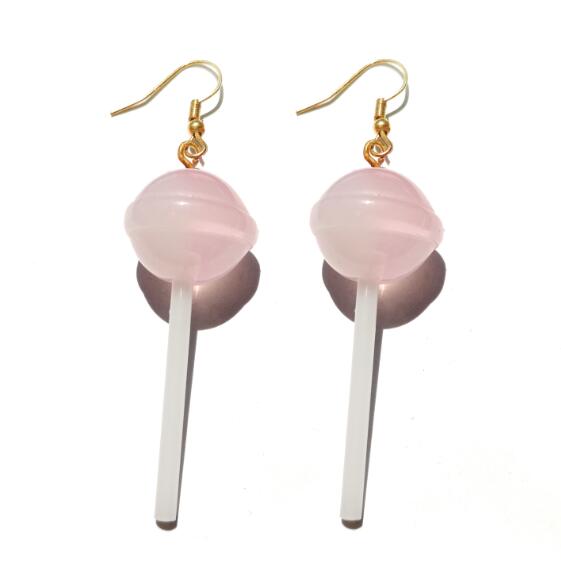 Earring For Women Resin Lollipop Drop Earrings Children Jewelry Custom Made Handmade Cute Girls Cotton Candy Gift