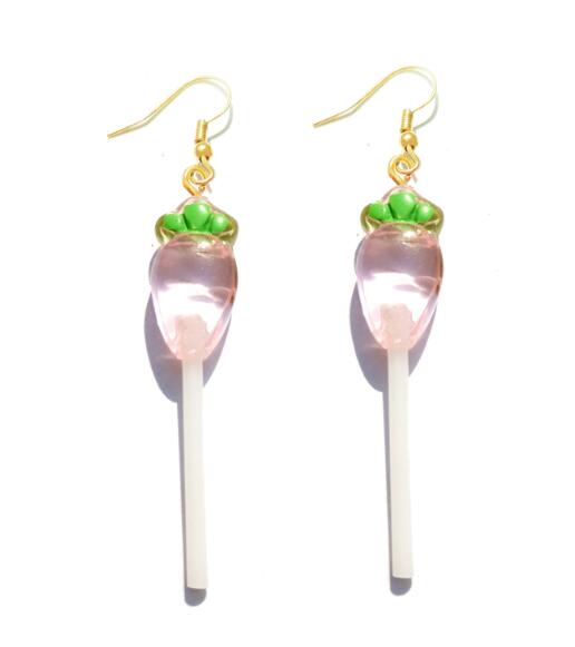 Earring For Women Resin Lollipop Drop Earrings Children Jewelry Custom Made Handmade Cute Girls Cotton Candy Gift