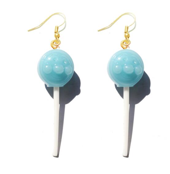 Earring For Women Resin Lollipop Drop Earrings Children Jewelry Custom Made Handmade Cute Girls Cotton Candy Gift