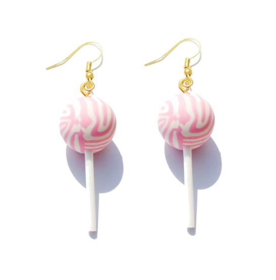 Earring For Women Resin Lollipop Drop Earrings Children Jewelry Custom Made Handmade Cute Girls Cotton Candy Gift