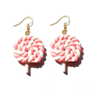 Earring For Women Resin Lollipop Drop Earrings Children Jewelry Custom Made Handmade Cute Girls Cotton Candy Gift