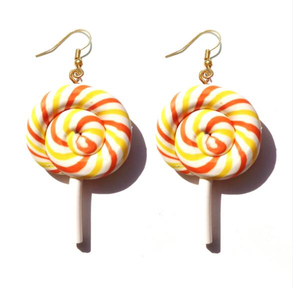 Earring For Women Resin Lollipop Drop Earrings Children Jewelry Custom Made Handmade Cute Girls Cotton Candy Gift