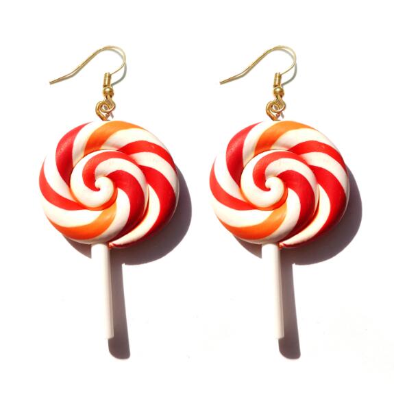 Earring For Women Resin Lollipop Drop Earrings Children Jewelry Custom Made Handmade Cute Girls Cotton Candy Gift