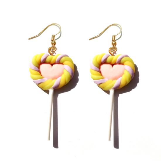 Earring For Women Resin Lollipop Drop Earrings Children Jewelry Custom Made Handmade Cute Girls Cotton Candy Gift