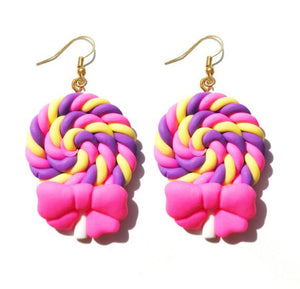 Earring For Women Resin Lollipop Drop Earrings Children Jewelry Custom Made Handmade Cute Girls Cotton Candy Gift