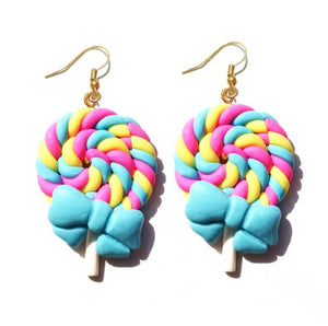 Earring For Women Resin Lollipop Drop Earrings Children Jewelry Custom Made Handmade Cute Girls Cotton Candy Gift