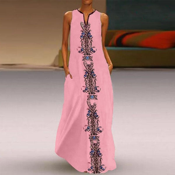 2020 Floral Print Boho Casual Long Dress Summer Clothes For Women V-neck Sexy Off Shoulder Ladies Dresses Plus Size Maxi Dress