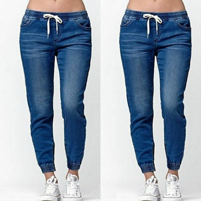 Casual Jogger Pants 2020 Elastic Sexy Skinny Pencil Jeans For Women Leggings Jeans High Waist Women's Denim Drawstring Pants