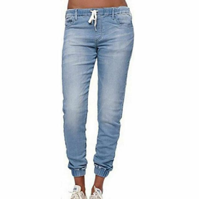 Casual Jogger Pants 2020 Elastic Sexy Skinny Pencil Jeans For Women Leggings Jeans High Waist Women's Denim Drawstring Pants