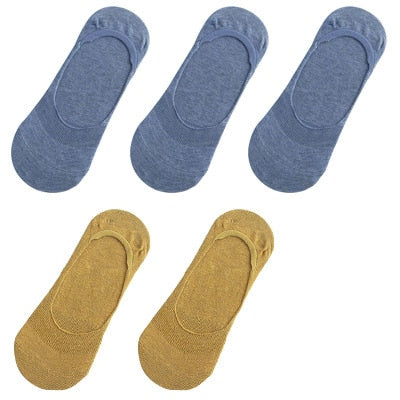 10 pieces = 5 pairs Women Cotton Invisible No show Socks non-slip Summer Solid Color Short Socks Fashion Ankle Thin Slipper Sock