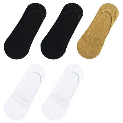 10 pieces = 5 pairs Women Cotton Invisible No show Socks non-slip Summer Solid Color Short Socks Fashion Ankle Thin Slipper Sock