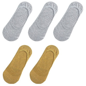 10 pieces = 5 pairs Women Cotton Invisible No show Socks non-slip Summer Solid Color Short Socks Fashion Ankle Thin Slipper Sock