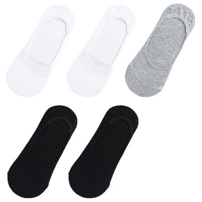 10 pieces = 5 pairs Women Cotton Invisible No show Socks non-slip Summer Solid Color Short Socks Fashion Ankle Thin Slipper Sock