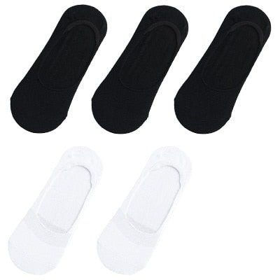 10 pieces = 5 pairs Women Cotton Invisible No show Socks non-slip Summer Solid Color Short Socks Fashion Ankle Thin Slipper Sock