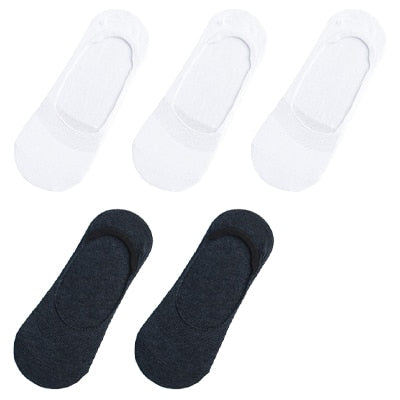 10 pieces = 5 pairs Women Cotton Invisible No show Socks non-slip Summer Solid Color Short Socks Fashion Ankle Thin Slipper Sock