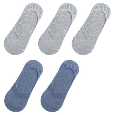 10 pieces = 5 pairs Women Cotton Invisible No show Socks non-slip Summer Solid Color Short Socks Fashion Ankle Thin Slipper Sock