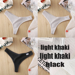 3PCS/Set Women's Panties G-string Thong Cotton Underwear Sexy Panties Female Underpants 6 Solid Color Pantys Intimates Lingerie