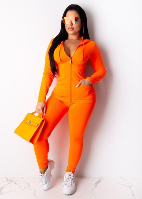 Two Piece Set Tracksuit Women Festival Clothing Fall Winter Top+Pant Sweat Suits Neon 2 Piece Outfits Matching Sets Plus Size