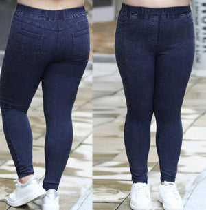Oversize Women Jeans New Autumn Trousers High-waist Elasticity leggings Plus Velvet Warm Winter Denim Pants Female Plus Size 7XL