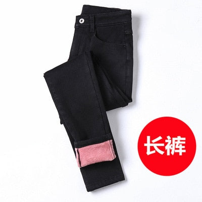 Winter Warm Jeans Woman 2020 High Waist Casual Velvet Ladies Trousers Female Pantalon Denim jeans for Women Pants Plus size 40