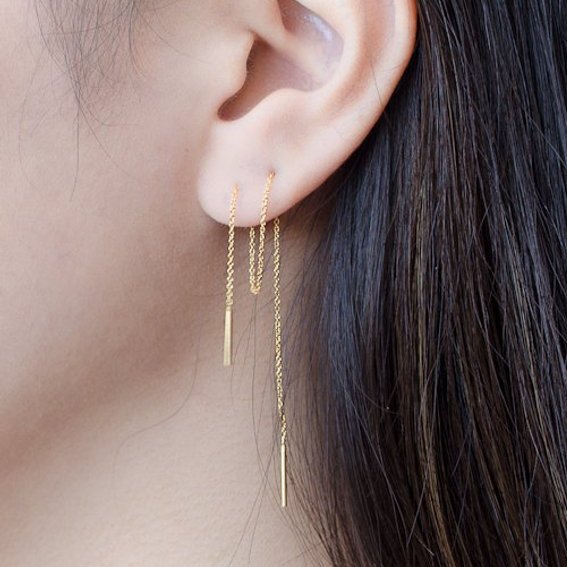 DW 1 PC Ear Clip Long Tassel Earrings for Women 2020 Zircon Ear Cuff Earring Ear Line Fashion Jewelry Gift