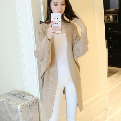 2020 Long Cardigan Women Sweater Autumn Winter Bat Sleeve Knitted Sweater Plus Size Jacket Loose Ladies Sweaters Cardigans 3XL