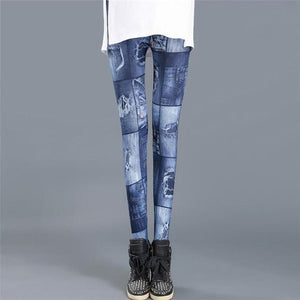 CHSDCSI Faux Denim Jeans Leggings Sexy Long Fashion Slim Women Legging Gym Sporting Summer Leggings Casual Trousers Pencil Pants