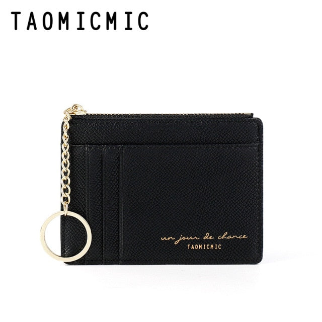 New Women Wallets Zipper PU Leather Coin Purse Mini Key Chain Small Wallet Multi-card Bit Card Holder Card Holder