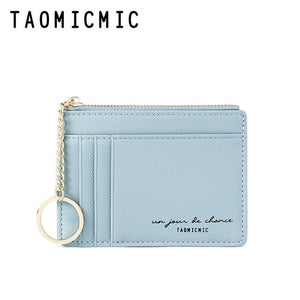 New Women Wallets Zipper PU Leather Coin Purse Mini Key Chain Small Wallet Multi-card Bit Card Holder Card Holder