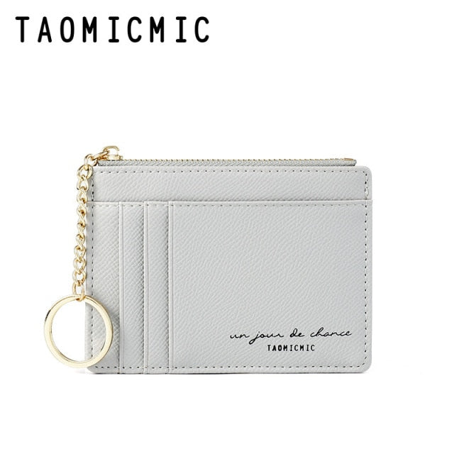 New Women Wallets Zipper PU Leather Coin Purse Mini Key Chain Small Wallet Multi-card Bit Card Holder Card Holder