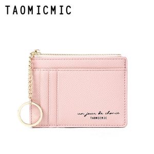 New Women Wallets Zipper PU Leather Coin Purse Mini Key Chain Small Wallet Multi-card Bit Card Holder Card Holder