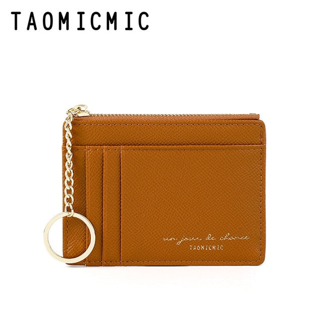 New Women Wallets Zipper PU Leather Coin Purse Mini Key Chain Small Wallet Multi-card Bit Card Holder Card Holder